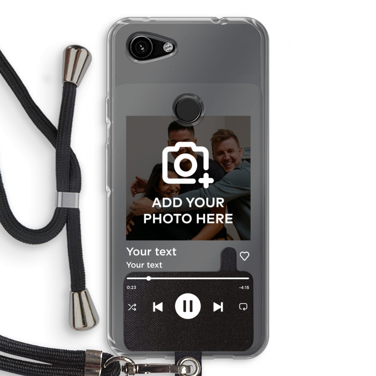 Music Player: Pixel 3a Transparant Hoesje met koord