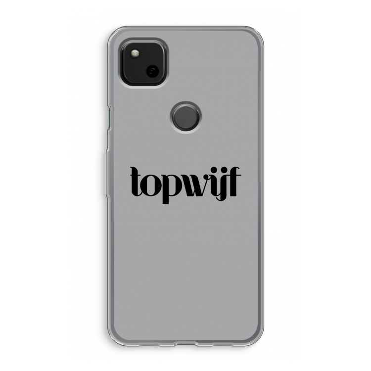 Topwijf Grijs Zwart: Google Pixel 4a Transparant Hoesje