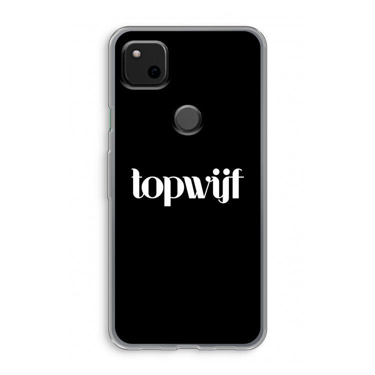 Topwijf Zwart: Google Pixel 4a Transparant Hoesje