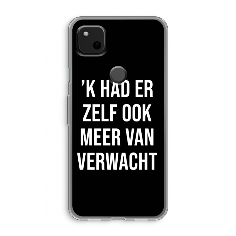 Meer verwacht - Zwart: Google Pixel 4a Transparant Hoesje