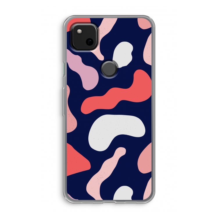 Memphis Shapes Pink: Google Pixel 4a Transparant Hoesje