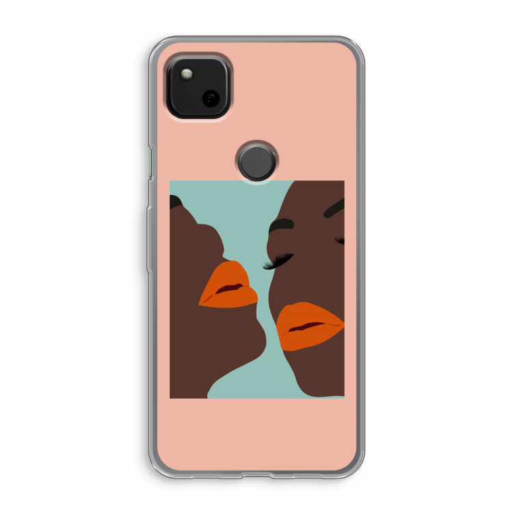 Orange lips: Google Pixel 4a Transparant Hoesje