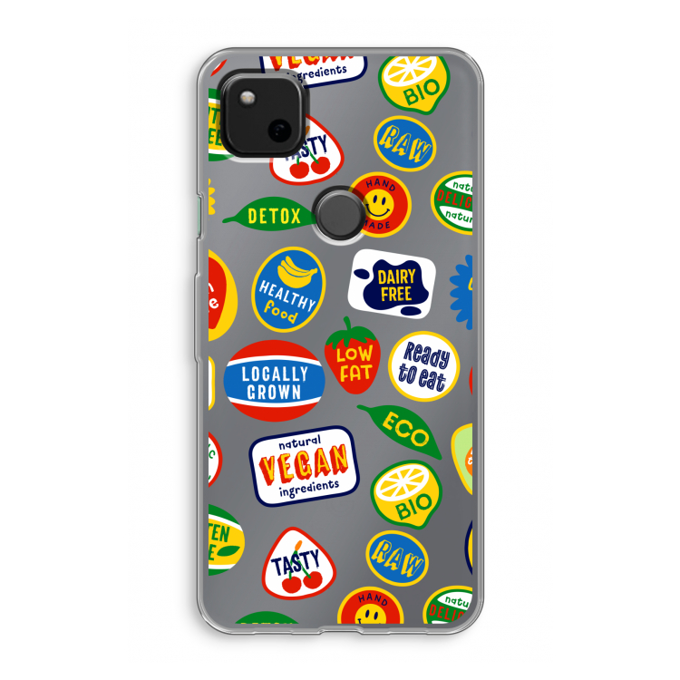 Fruitsticker: Google Pixel 4a Transparant Hoesje