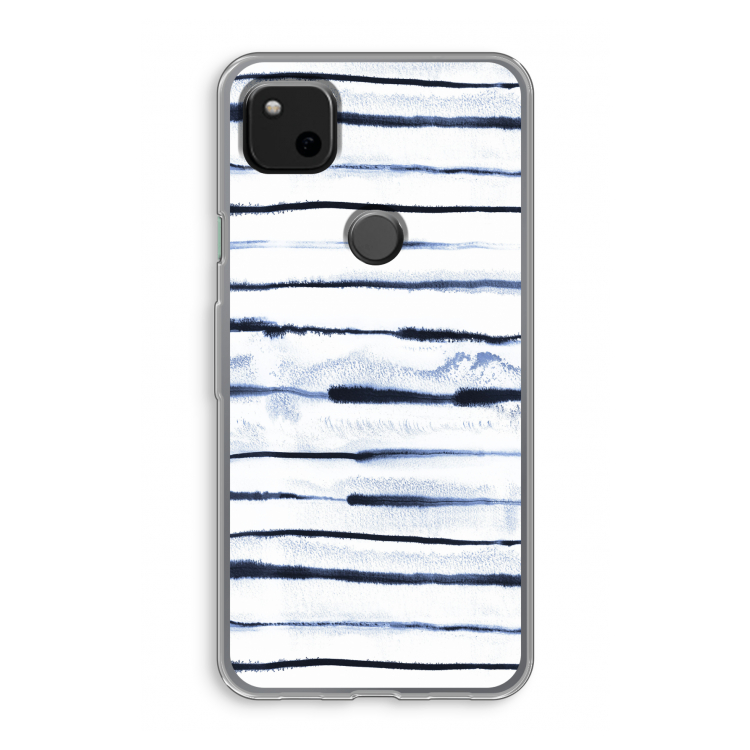 Ink Stripes: Google Pixel 4a Transparant Hoesje
