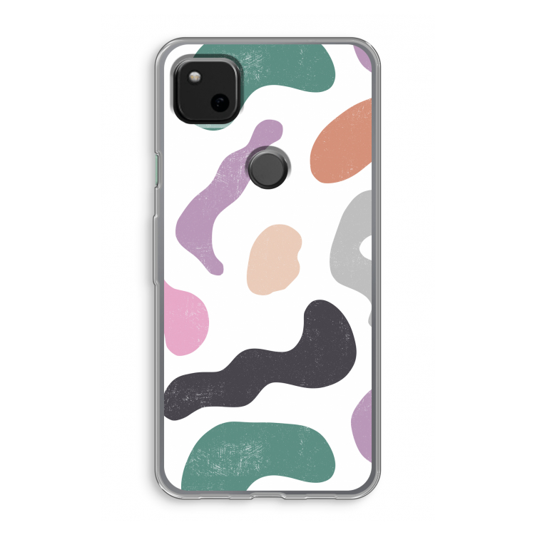 Memphis Shapes: Google Pixel 4a Transparant Hoesje