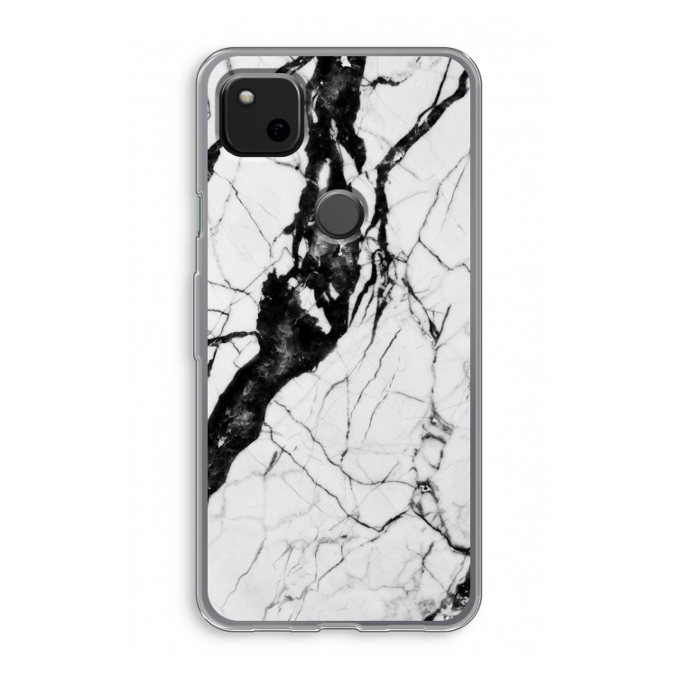 Witte marmer 2: Google Pixel 4a Transparant Hoesje