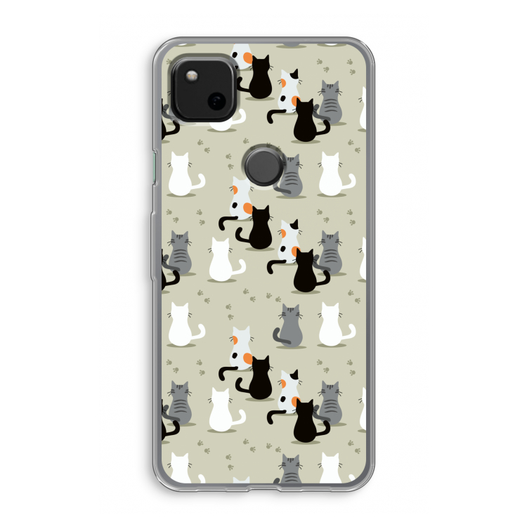 Katten: Google Pixel 4a Transparant Hoesje