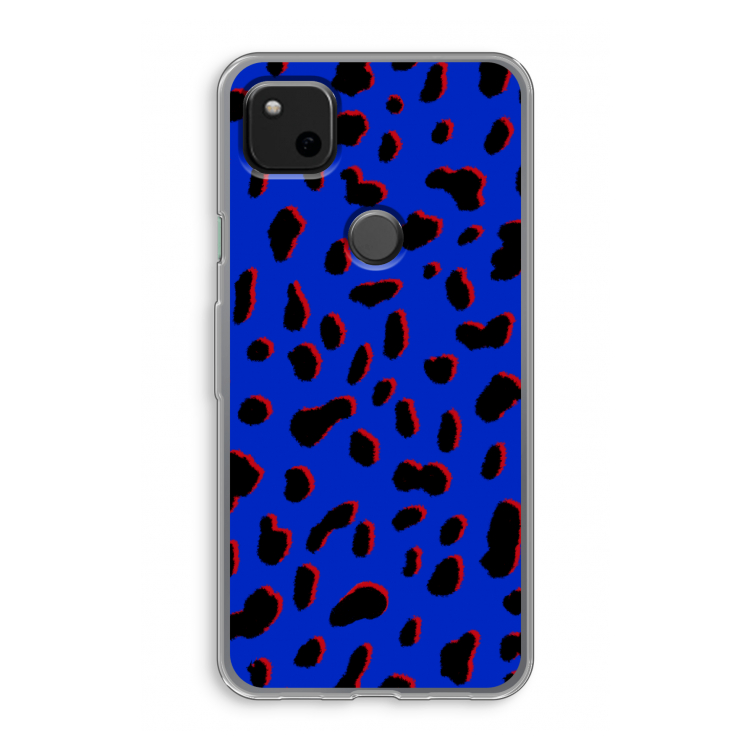 Blue Leopard: Google Pixel 4a Transparant Hoesje