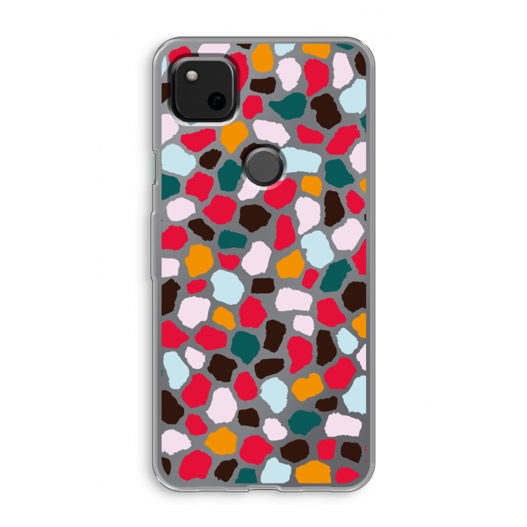 Colored Giraffe: Google Pixel 4a Transparant Hoesje