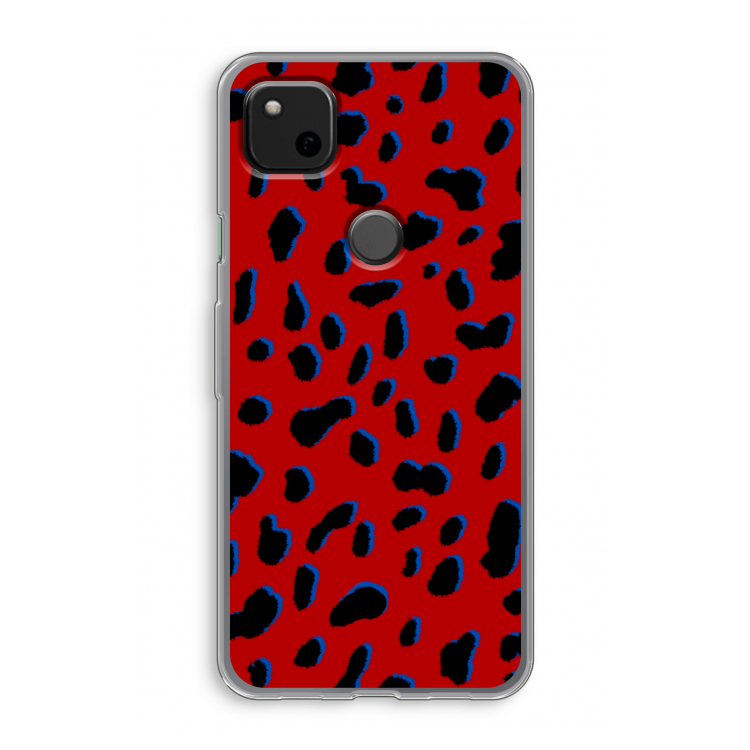 Red Leopard: Google Pixel 4a Transparant Hoesje