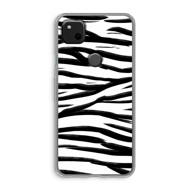 Zebra pattern: Google Pixel 4a Transparant Hoesje