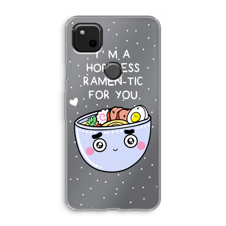 I'm A Hopeless Ramen-Tic For You: Google Pixel 4a Transparant Hoesje