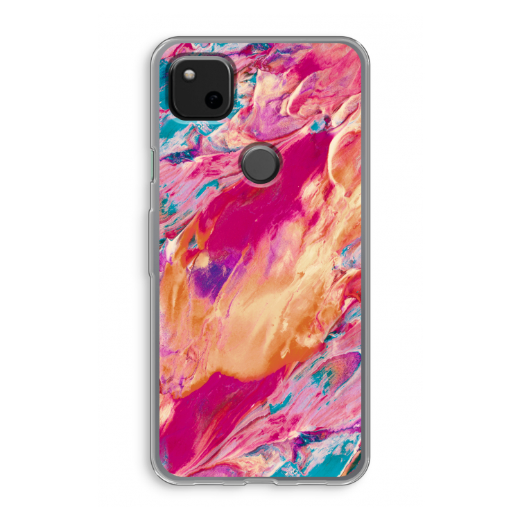 Pastel Echoes: Google Pixel 4a Transparant Hoesje