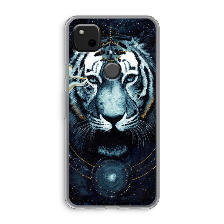 Darkness Tiger: Google Pixel 4a Transparant Hoesje