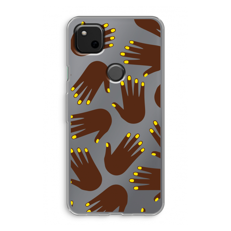 Hands dark: Google Pixel 4a Transparant Hoesje