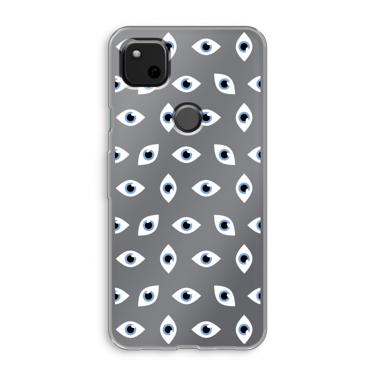 Eyes pattern: Google Pixel 4a Transparant Hoesje