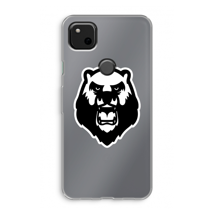 Angry Bear (white): Google Pixel 4a Transparant Hoesje