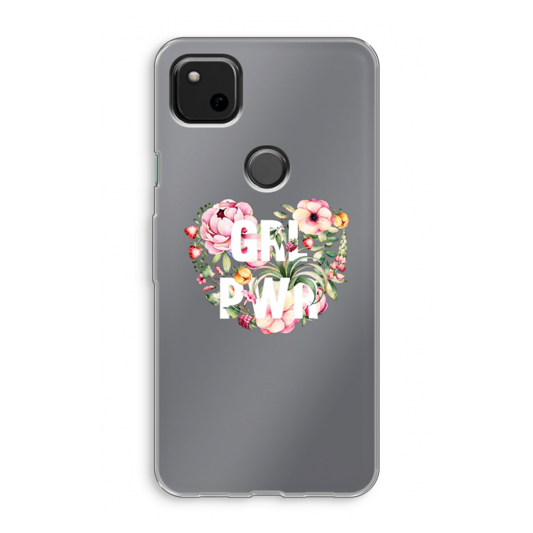 GRL PWR Flower: Google Pixel 4a Transparant Hoesje