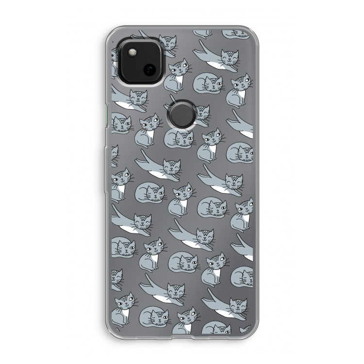 Poezen: Google Pixel 4a Transparant Hoesje