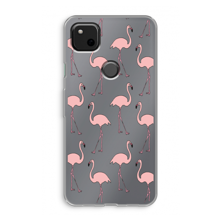 Anything Flamingoes: Google Pixel 4a Transparant Hoesje