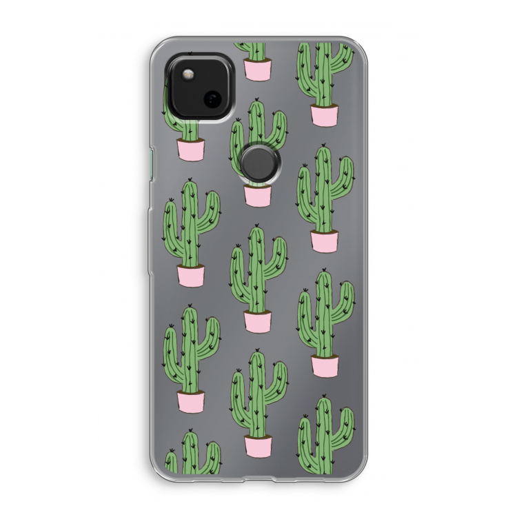 Cactus Lover: Google Pixel 4a Transparant Hoesje