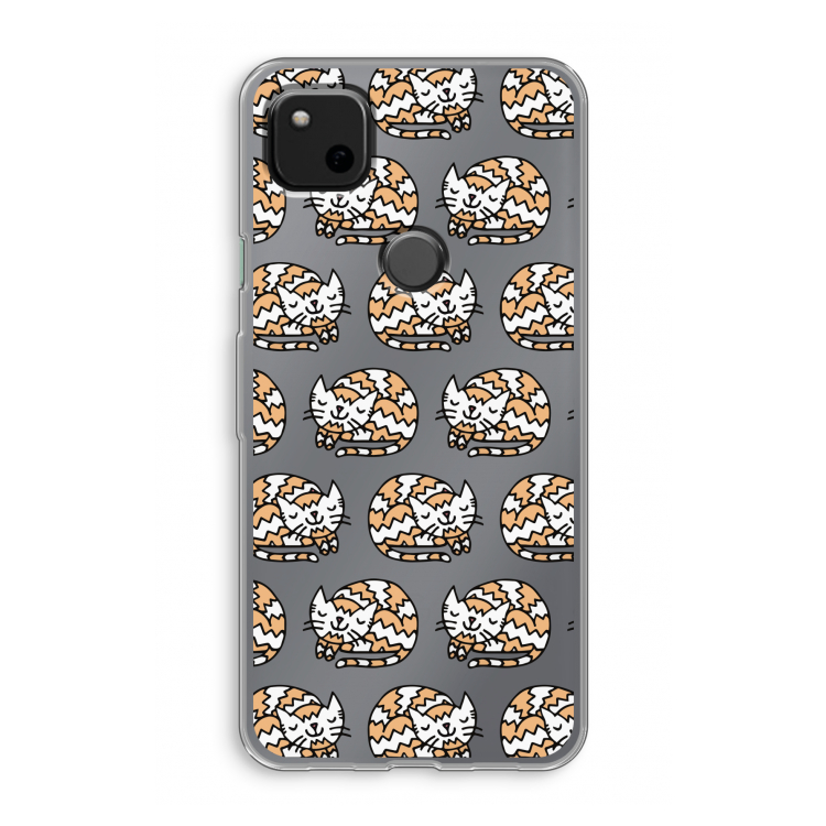 Slapende poes: Google Pixel 4a Transparant Hoesje