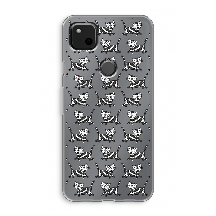 Zwarte poes: Google Pixel 4a Transparant Hoesje