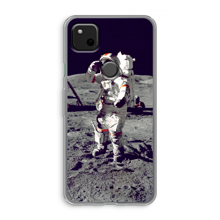 Spaceman: Google Pixel 4a Transparant Hoesje
