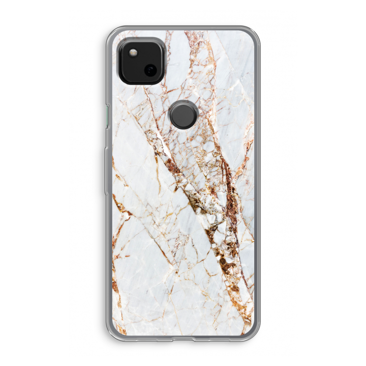 Goud marmer: Google Pixel 4a Transparant Hoesje