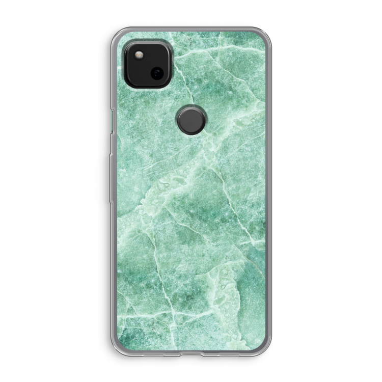 Groen marmer: Google Pixel 4a Transparant Hoesje