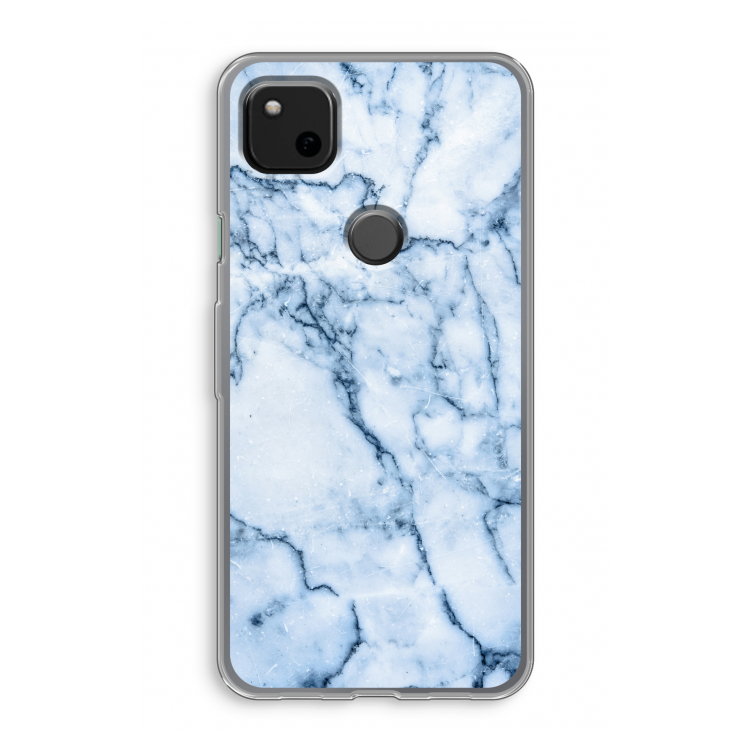 Blauw marmer: Google Pixel 4a Transparant Hoesje