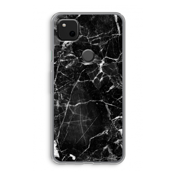 Zwart Marmer 2: Google Pixel 4a Transparant Hoesje