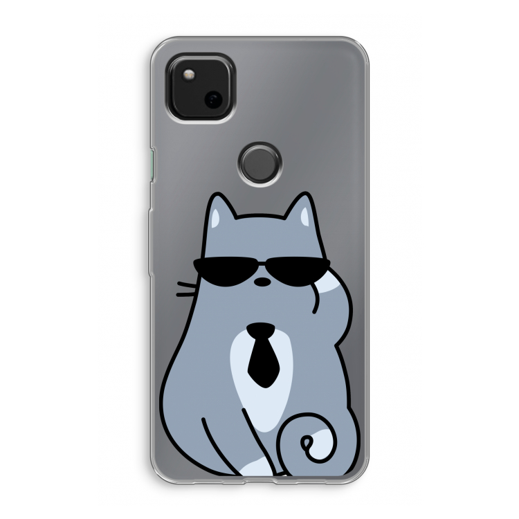 Cool cat: Google Pixel 4a Transparant Hoesje
