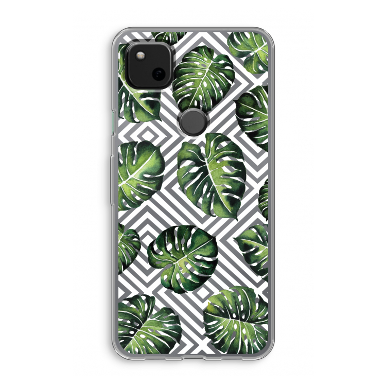 Geometrische jungle: Google Pixel 4a Transparant Hoesje