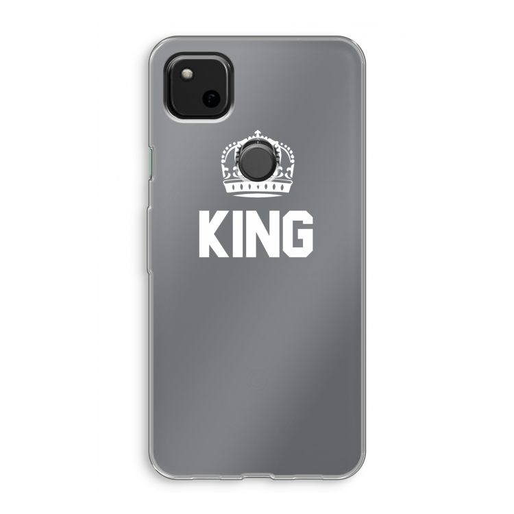 King zwart: Google Pixel 4a Transparant Hoesje