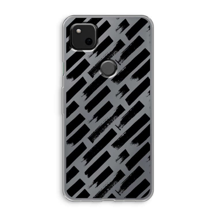 Zwarte vegen: Google Pixel 4a Transparant Hoesje