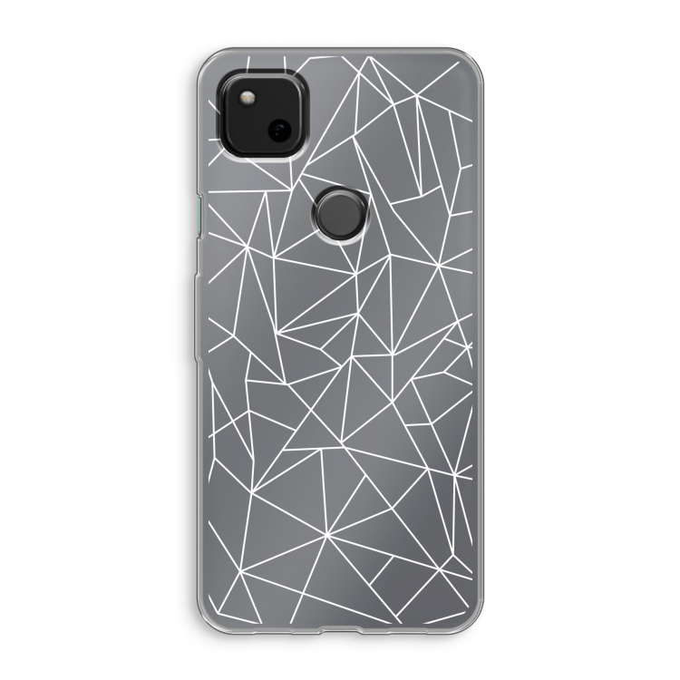 Geometrische lijnen wit: Google Pixel 4a Transparant Hoesje