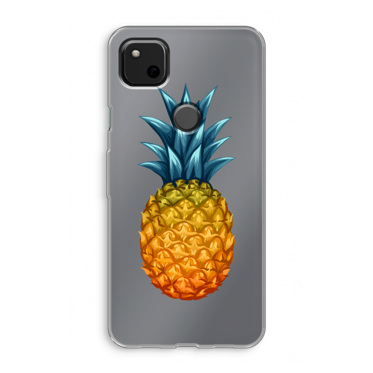 Grote ananas: Google Pixel 4a Transparant Hoesje