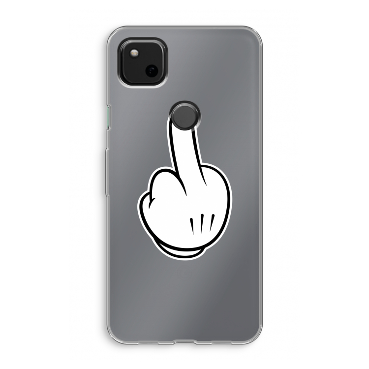 Middle finger black: Google Pixel 4a Transparant Hoesje