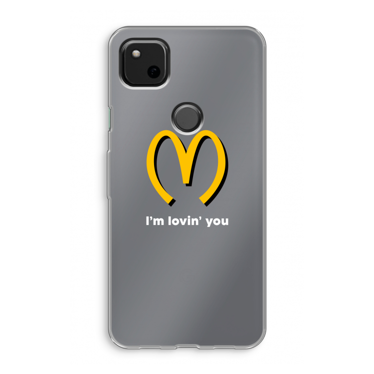 I'm lovin' you: Google Pixel 4a Transparant Hoesje