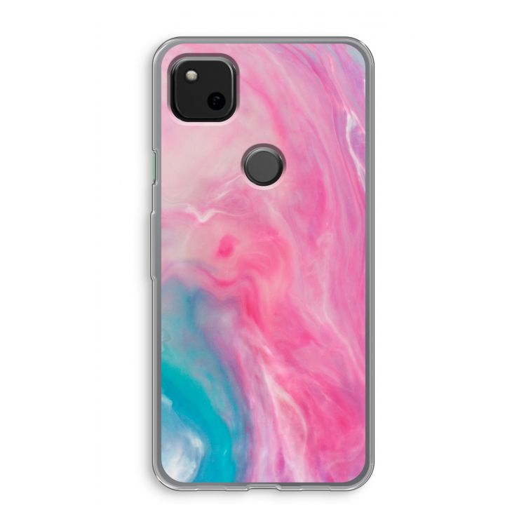 Roze explosie: Google Pixel 4a Transparant Hoesje