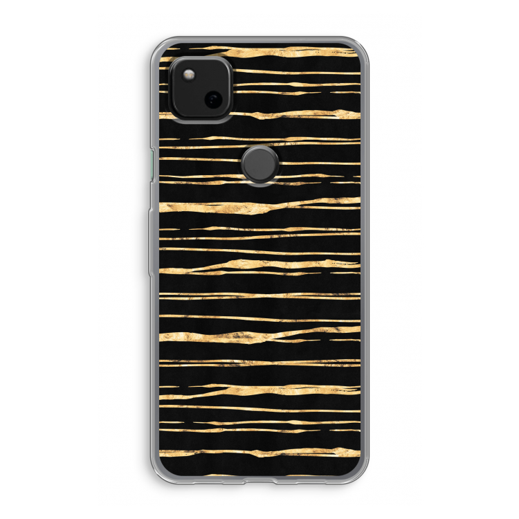 Gouden strepen: Google Pixel 4a Transparant Hoesje