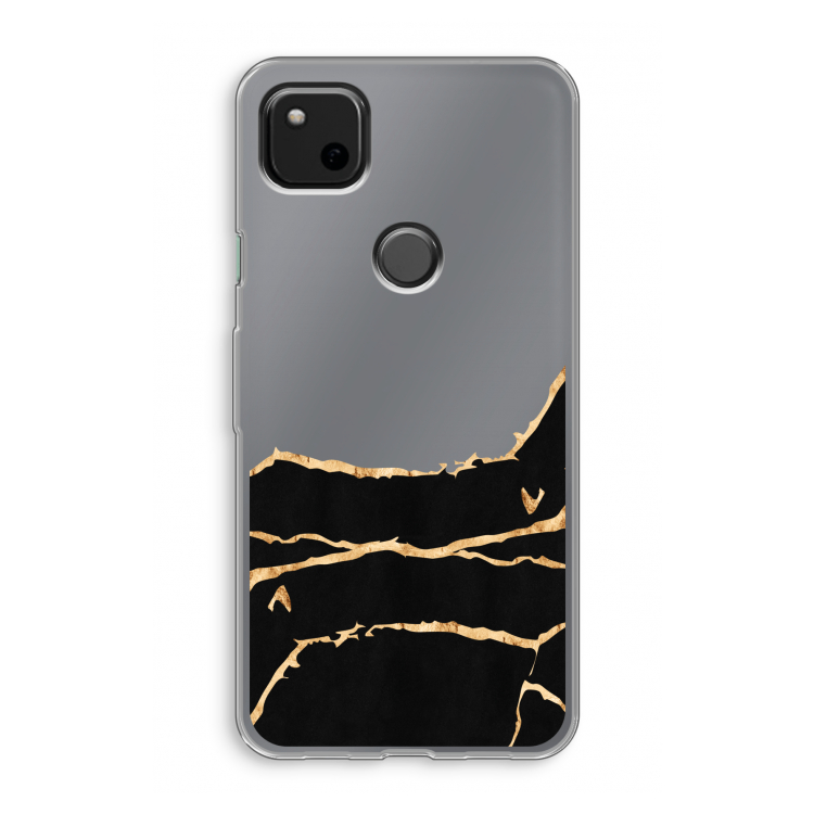 Gouden marmer: Google Pixel 4a Transparant Hoesje