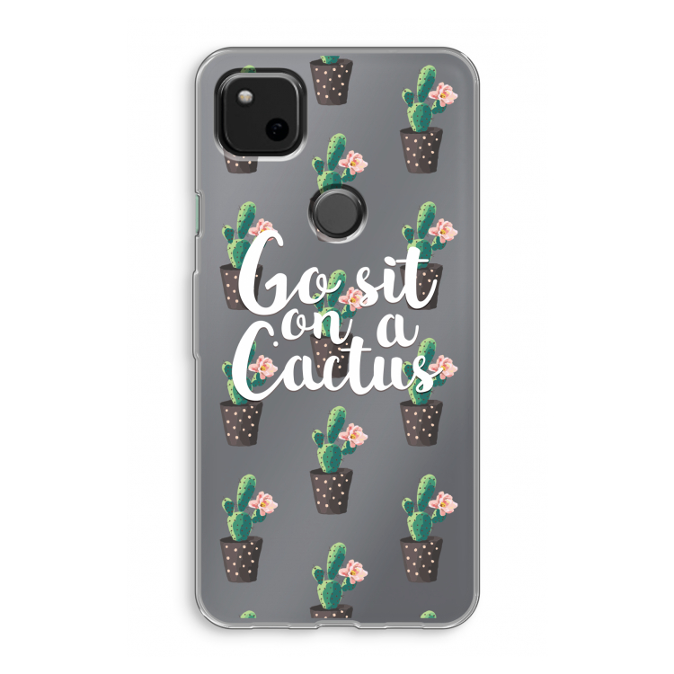 Cactus quote: Google Pixel 4a Transparant Hoesje