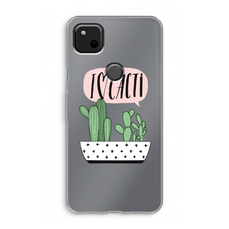 I love cacti: Google Pixel 4a Transparant Hoesje