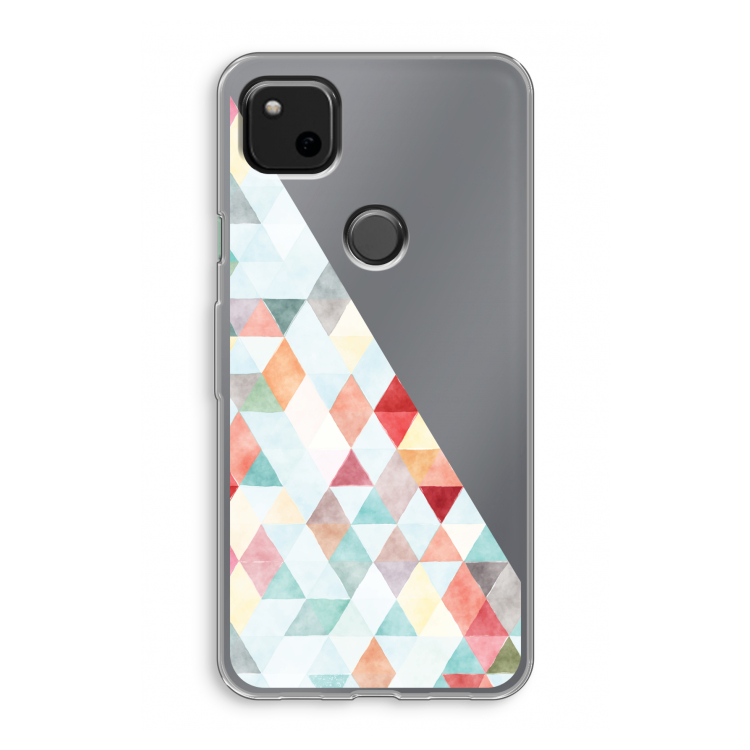 Gekleurde driehoekjes pastel: Google Pixel 4a Transparant Hoesje