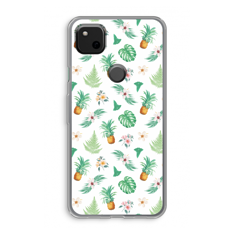 Ananas bladeren: Google Pixel 4a Transparant Hoesje