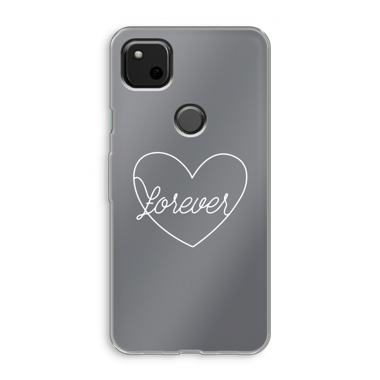 Forever heart pastel: Google Pixel 4a Transparant Hoesje