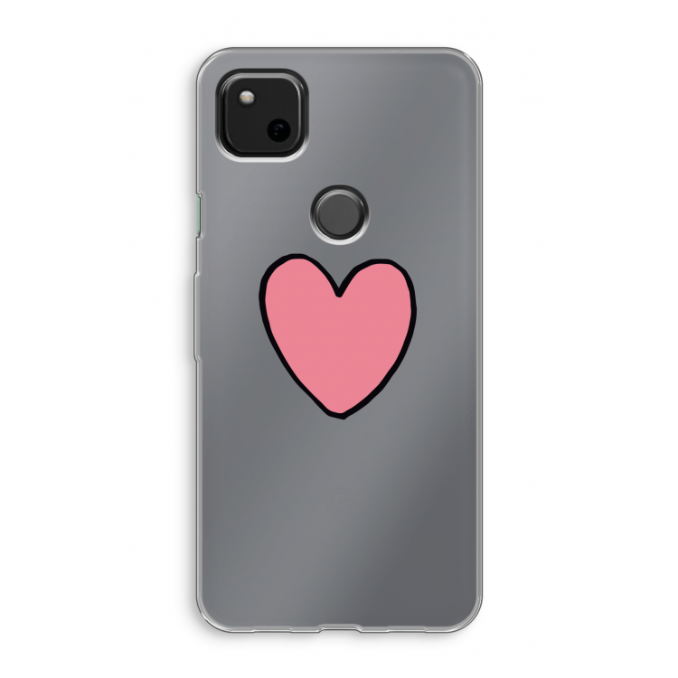 Hartje: Google Pixel 4a Transparant Hoesje