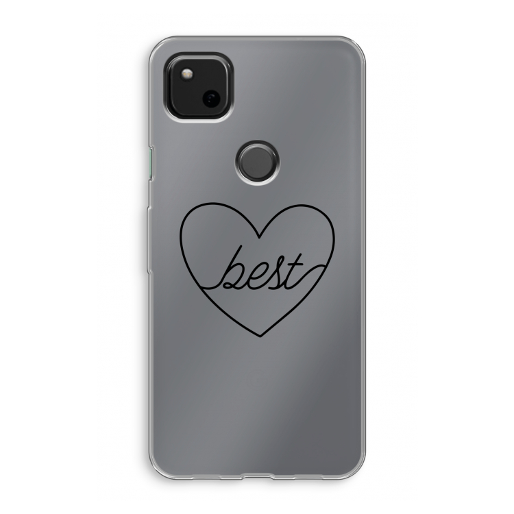 Best heart black: Google Pixel 4a Transparant Hoesje